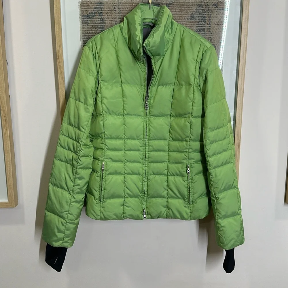 Bogner Leslie Goose Down Jacket Lime Green Puffer Womens 6 - Picture 1 of 13